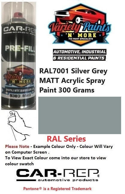 RAL7001 Silver Grey MATT Acrylic Spray Paint 300 Grams