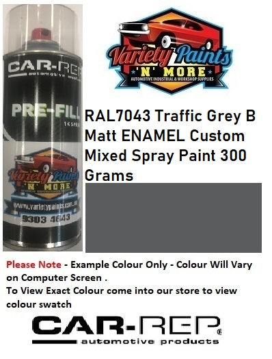 RAL7043 Traffic Grey B Matt ENAMEL Custom Mixed Spray Paint 300 Grams