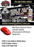 Red Neon Shimrin House of Kolor NE504 (Fluorescent) 300 Gram Spray Can