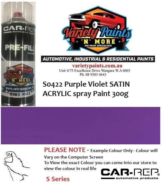 S0422 Purple Violet SATIN ACRYLIC spray Paint 300g