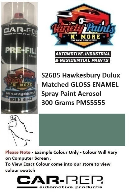 S26B5 Hawkesbury Dulux Matched GLOSS ENAMEL Spray Paint Aerosol 300 Grams PMS5555
