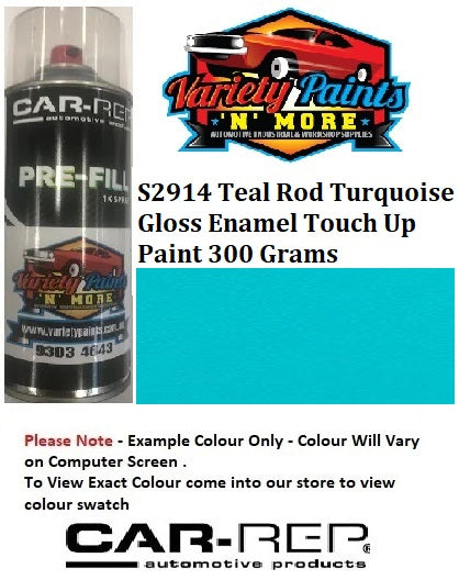 S2914 Teal Rod Turquoise Gloss Enamel Touch Up Paint 300 Grams