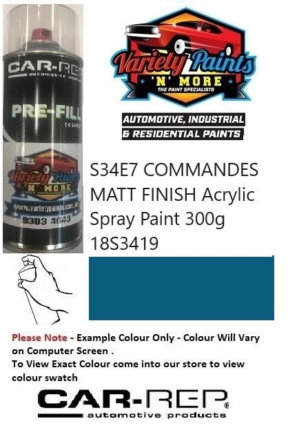 S34E7 COMMANDES Matt FINISH Acrylic Spray Paint 300g 18S3419