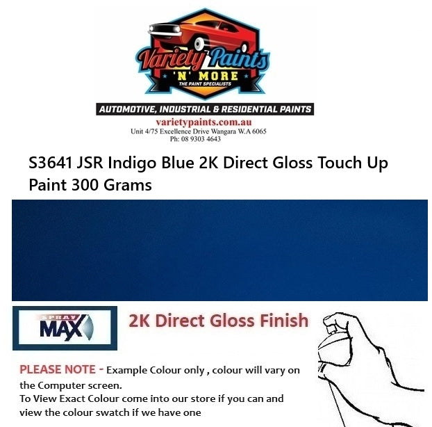 S3641 JSR Indigo Blue 2K Direct Gloss Touch Up Paint 300 Grams