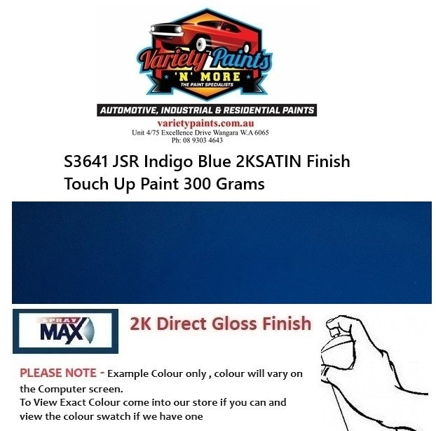 S3641 JSR Indigo Blue 2K Direct Gloss DTM Touch Up Paint 300 Grams