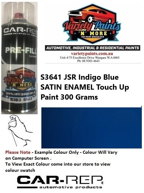 S3641 JSR Indigo Blue SATIN ENAMEL Touch Up Paint 300 Grams