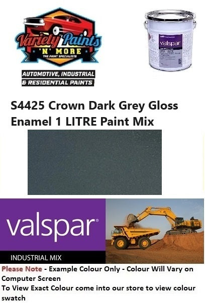 S4425 Crown Dark Grey Gloss Enamel 1 LITRE Paint Mix