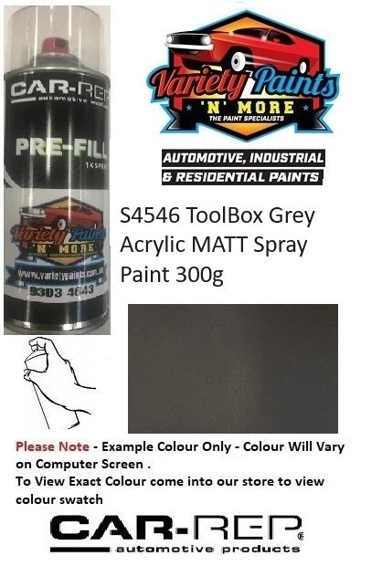 S4546 ToolBox Grey Acrylic MATT Spray Paint 300g