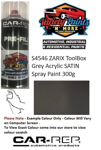 S4546 ZARIX ToolBox Grey Acrylic SATIN Spray Paint 300g