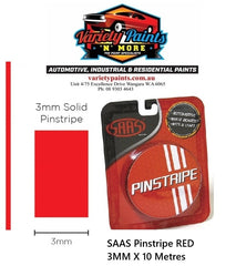 SAAS Pinstripe RED 3MM X 10 Metres