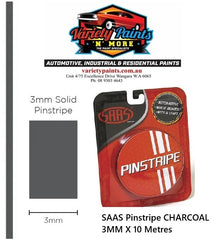 SAAS 1108 Pinstripe CHARCOAL 3MM X 10 Metres