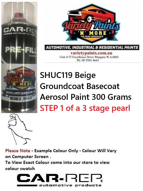 SHUC119 Beige Groundcoat Basecoat Aerosol Paint 300 Grams STEP 1