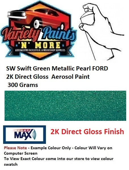 SW Swift Green Metallic Pearl FORD 2K Direct Gloss Aerosol Paint 300 Grams