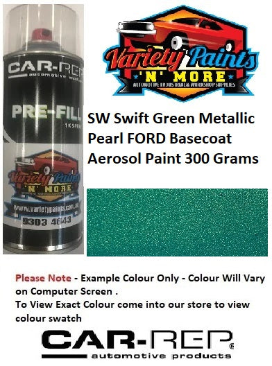 SW Swift Green Metallic Pearl FORD Basecoat Aerosol Paint 300 Grams
