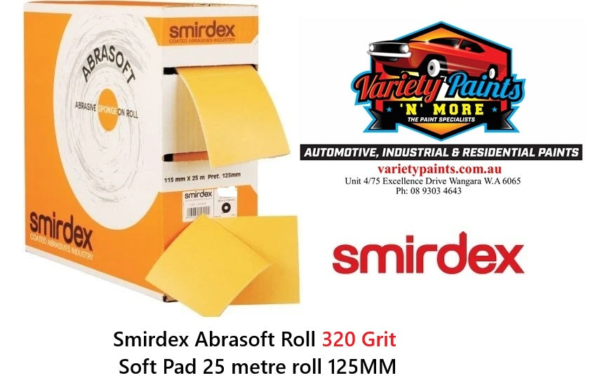 Smirdex Abrasoft Roll 320 Grit Soft Pad x 25 Metres