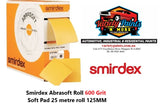 Smirdex Abrasoft Roll 600 Grit Soft Pad 25 metre roll 125MM