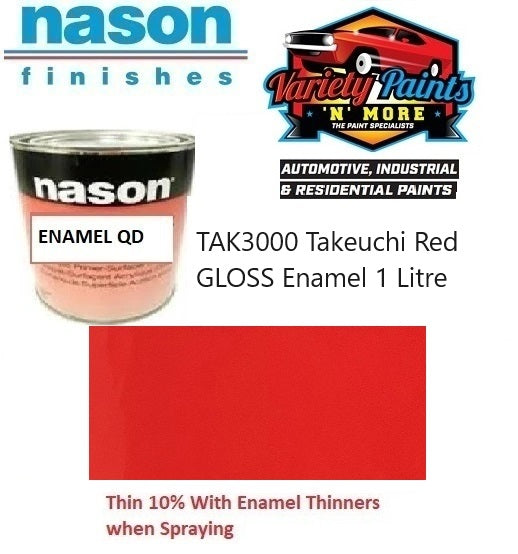 TAK3000 Takeuchi Red GLOSS Enamel 1 Litre