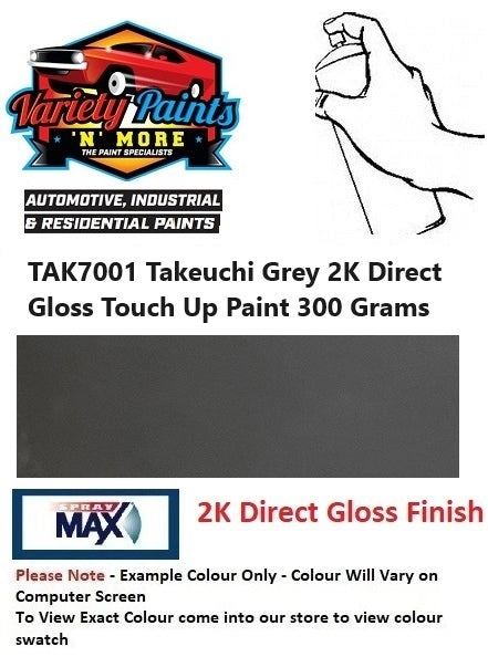 TAK7001 Takeuchi Grey 2K Direct Gloss Touch Up Paint 300 Grams