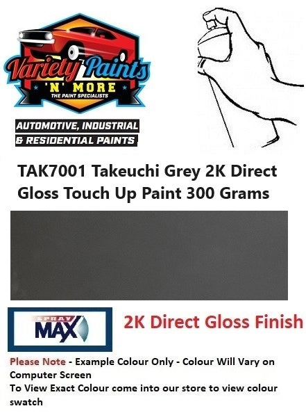 TAK7001 Takeuchi Grey 2K Direct Gloss Touch Up Paint 300 Grams 1IS 13A