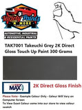 TAK7001 Takeuchi Grey 2K Direct Gloss Touch Up Paint 300 Grams