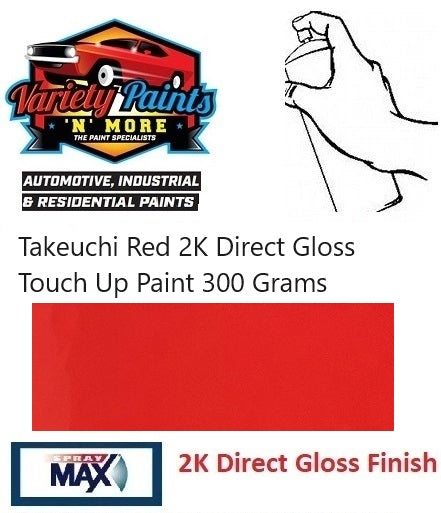 TAK3000 Takeuchi Red 2K Direct Gloss  Touch Up Paint 300 Grams
