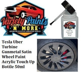Tesla Uber Turbine Gunmetal Satin MODEL 3 20" Wheel Paint Acrylic 50ML TOUCH BOTTLE(Redder)