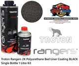 Troton Rangers 2K Polyurethane Bed Liner Coating BLACK Single Bottle 1 Litre Kit