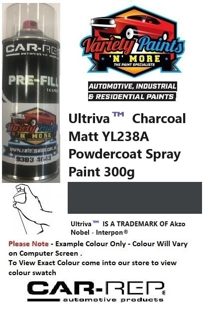 Ultriva™ Charcoal Matt YL238A Powdercoat Spray Paint 300g