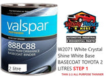 W2071 White Crystal Shine White Base BASECOAT TOYOTA 2 LITRES STEP 1