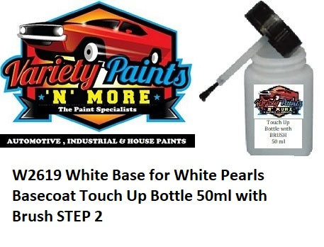 W2619 White Base for White Pearls Basecoat Touch Up Bottle 50ml with Brush STEP 2