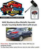 WAE Blueberry Blue Metallic Hyundai Acrylic Touch Up Bottle 50ml with Brush
