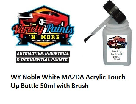 WY Noble White MAZDA Acrylic Touch Up Bottle 50ml with Brush