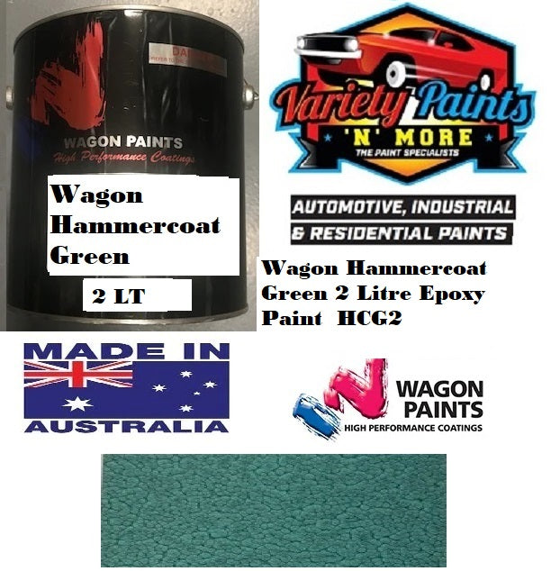 Wagon Hammercoat Green 2 Litre Epoxy Paint  HCG2