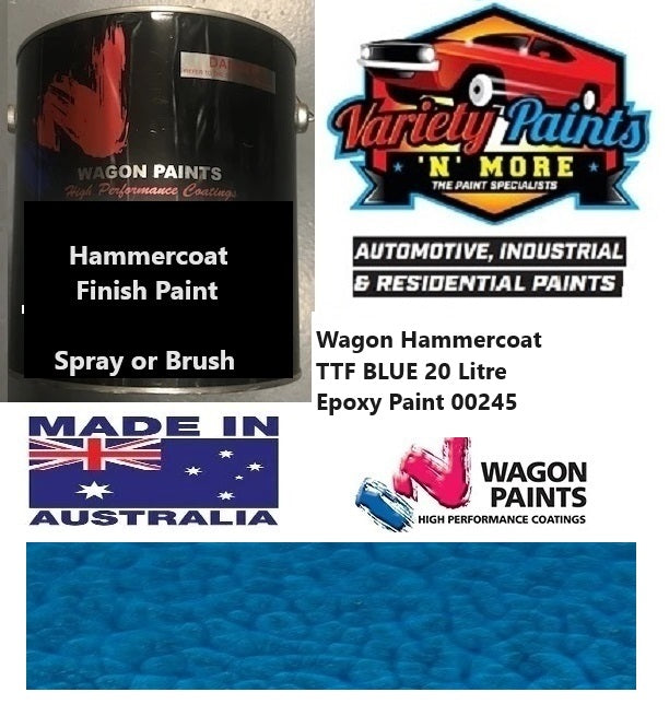 Wagon Hammercoat TTF BLUE 20 Litre Epoxy Paint 00245