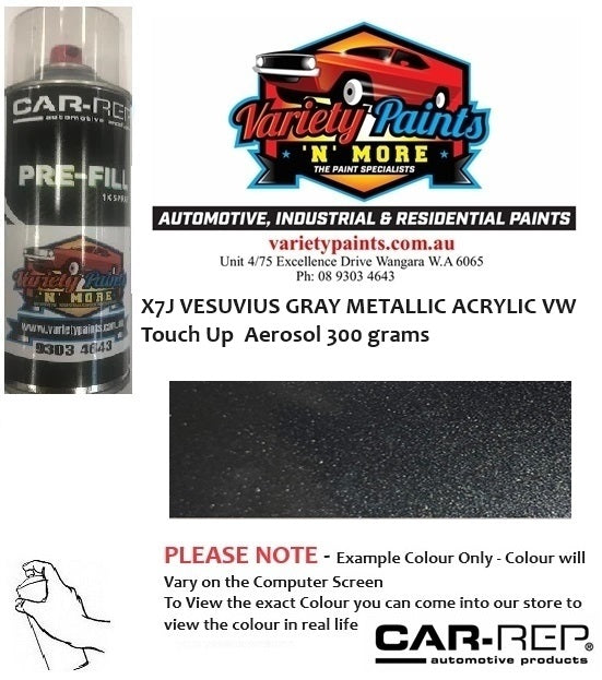 X7J VESUVIUS GRAY METALLIC ACRYLIC VW Touch Up  Aerosol 300 grams