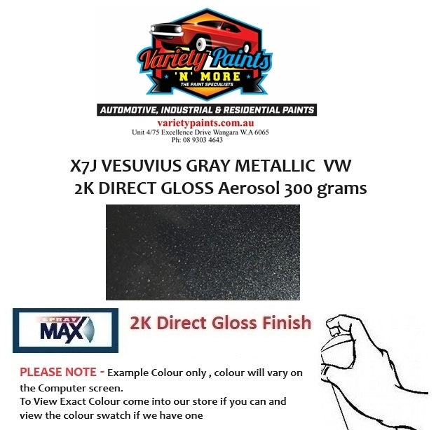 X7J VESUVIUS GRAY METALLIC  VW 2K DIRECT GLOSS Aerosol 300 grams