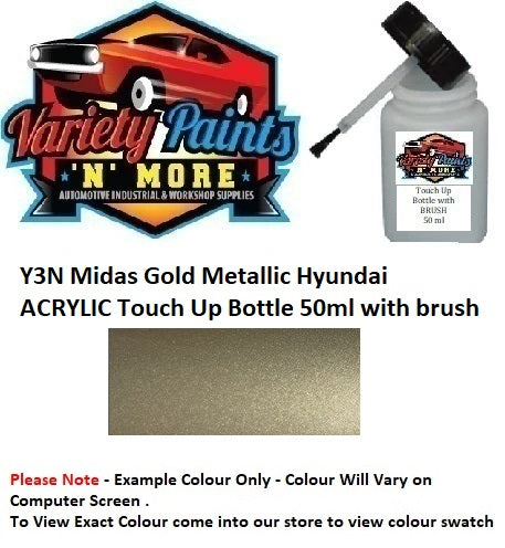 Y3N Midas Gold Metallic Hyundai ACRYLIC Touch Up Bottle with brush 50ml