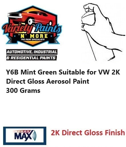 Y6B Mint Green Suitable for VW 2K Direct Gloss Aerosol Paint 300 Grams