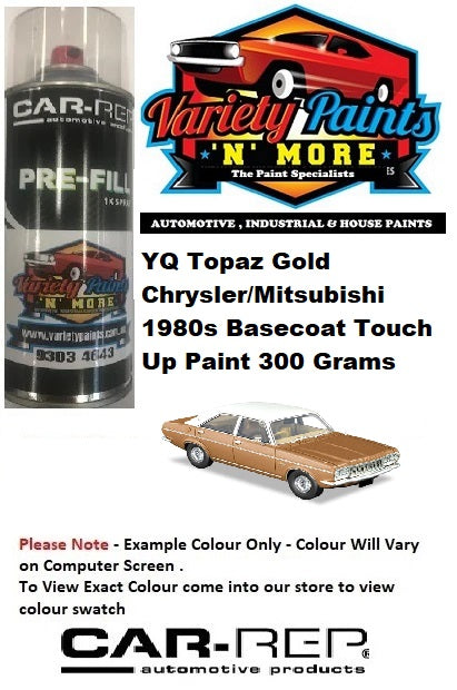 YQ Topaz Gold Chrysler/Mitsubishi 1980s Basecoat Touch Up Paint 300 Grams