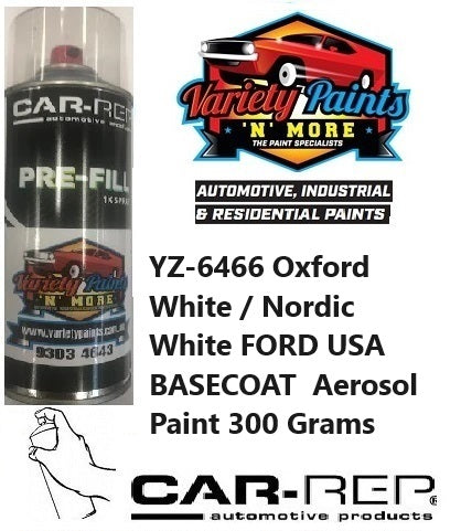 YZ-6466 Oxford White / Nordic White FORD USA Basecoat Aerosol Paint 300 Grams