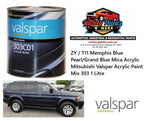 ZY / T11 Memphis Blue Pearl/Grand Blue Mica Acrylic Mitsubishi Valspar Acrylic Paint Mix 303 1 Litre
