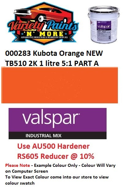 000283 Kubota Orange NEW TB510 2K 1 litre 5:1 PART A