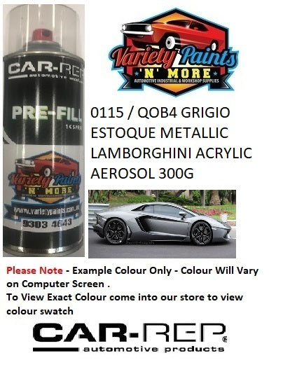 0115 / QOB4 GRIGIO ESTOQUE METALLIC LAMBORGHINI ACRYLIC AEROSOL 300G