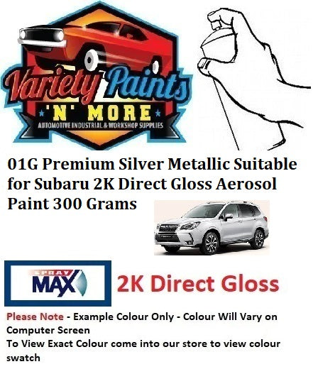 01G Premium Silver Metallic Suitable for Subaru 2K Direct Gloss Aerosol Paint 300 Grams