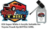 050 Super White 4 Acrylic Suitable for Toyota Touch Up BOTTLE 50ML