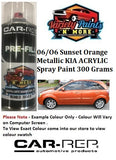 06/O6 Sunset Orange Metallic KIA ACRYLIC Spray Paint 300 Grams