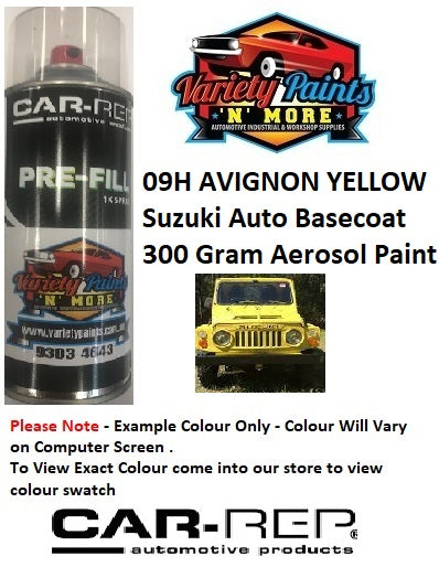09H AVIGNON YELLOW Suzuki Auto 2K Direct Gloss 300 Gram Aerosol Paint