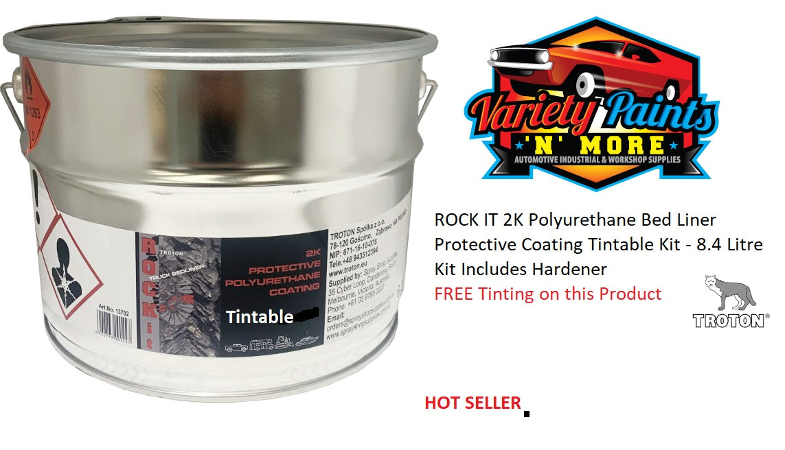 ROCK IT 2K Polyurethane Bed Liner Protective Coating Tintable Kit - 8.4 Litre Kit Includes Hardener