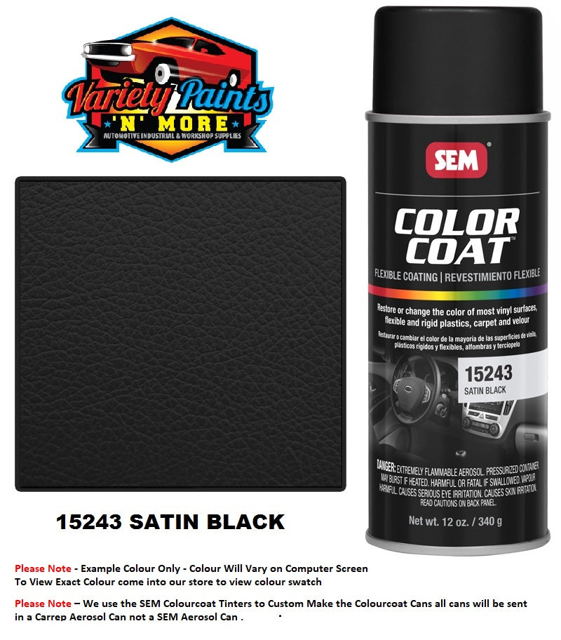 15243 Satin Black Colourcoat Vinyl Aerosol 300 GRAMS