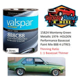 15824 Monterey Green Metallic 1974- HOLDEN Performance Basecoat Paint Mix 888 4 LITRES